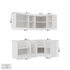 Cozinha Modulada 6 Peças Sem Tampo Com Rodapé 3 Aéreos E 3 Ba