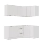 Cozinha Modulada 6 Peças Sem Tampo Com Rodapé 3 Aéreos E 3 Ba