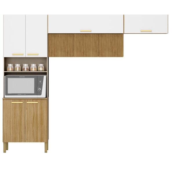Cozinha Modulada 6 Portas 2972 Freijo Supremo Ripado Ktp