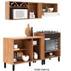 Cozinha Modulada 6 Portas Com Tampo Karina Nogal Preto- Alj M