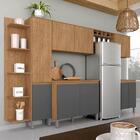 Cozinha Modulada 7 Peças 10 Portas Vitória Carvalho/grafite -