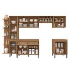 Cozinha Modulada 7 Peças 10 Portas Vitória Carvalho/grafite -