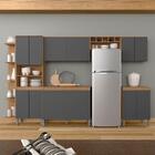 Cozinha Modulada 7 Peças 12 Portas Victória Carvalho/grafite