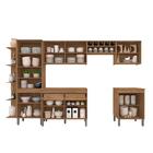 Cozinha Modulada 7 Peças 12 Portas Victória Carvalho/menta -