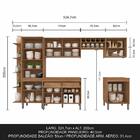 Cozinha Modulada 7 Peças 12 Portas Victória Carvalho/preto Fo