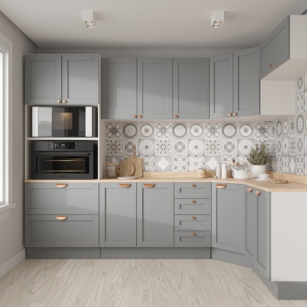 Cozinha Modulada 7 Peças 1 Tampo 3 Aéreos 3 Balcões E Torre Q