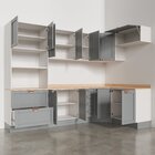 Cozinha Modulada 7 Peças 1 Tampo 3 Aéreos 3 Balcões E Torre Q