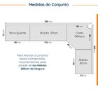 Cozinha Modulada 7 Peças 1 Tampo 3 Aéreos 3 Balcões E Torre Q
