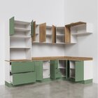 Cozinha Modulada 7 Peças 1 Tampo 3 Aéreos 3 Balcões E Torre Q