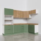 Cozinha Modulada 7 Peças 1 Tampo 3 Aéreos 3 Balcões E Torre Q