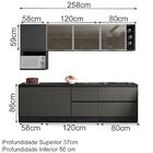 Cozinha Modulada 7 Peças 258cm Etna 5 Pln