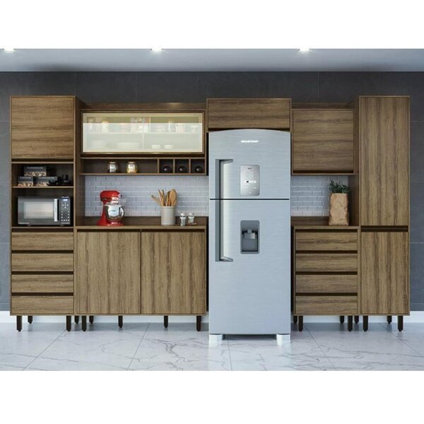 Cozinha Modulada 7 Peças 8 Portas 8 Gavetas Confort Cinamomo
