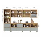 Cozinha Modulada 7 Peças Com 3 Armários Aéreos Ripado 3 Balcõ