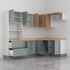 Cozinha Modulada 7 Peças Com Tampo 1 Torre 3 Aéreos 3 Balcões