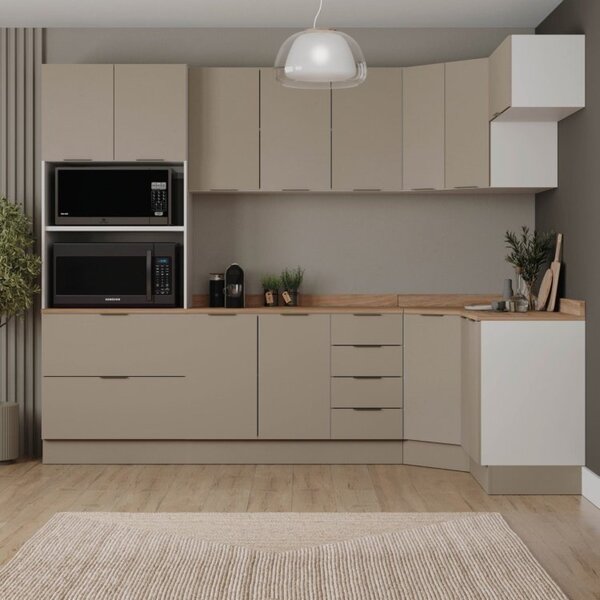 Cozinha Modulada 7 Peças Com Tampo E Rodapé Ipanema Cabecasa