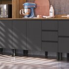 Cozinha Modulada 7 Peças Tampo Aéreo 3 Portas Balcão Paneleir