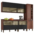 Cozinha Modulada 7 Peças Viv Concept C08 Black/nogueira - Kit