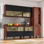 Cozinha Modulada 7 Peças Viv Concept C08 Black/nogueira - Kit