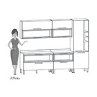 Cozinha Modulada 7 Peças Viv Concept C08 Black/nogueira - Kit