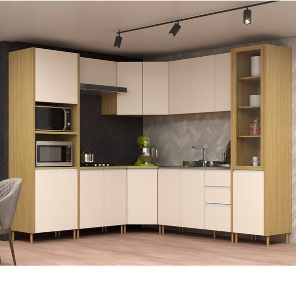 Cozinha Modulada 8 Peças 17 Portas E 3 Gavetas Giorgia Canary