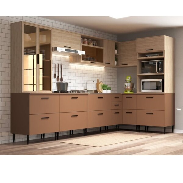 Cozinha Modulada 8 Peças 18 Portas E 2 Gavetas Bárbara Aveiro