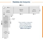 Cozinha Modulada 8 Peças 1 Tampo 4 Aéreos 3 Balcões E Torre Q