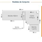 Cozinha Modulada 8 Peças 3 Aéreos 3 Balcões Adega E Toalheiro
