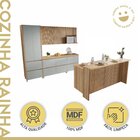 Cozinha Modulada 8 Peças Com 2 Armários Aéreos Ripado 4 Balcõ