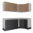 Cozinha Modulada 8 Peças Com Tampo Com Rodapé 4 Aéreos E 4 Ba