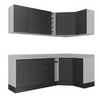 Cozinha Modulada 8 Peças Com Tampo Com Rodapé 4 Aéreos E 4 Ba