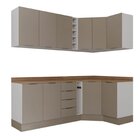 Cozinha Modulada 8 Peças Com Tampo Com Rodapé 4 Aéreos E 4 Ba