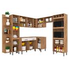 Cozinha Modulada 8 Peças Dafne Carvalho/ Off White - Móveis A