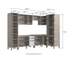 Cozinha Modulada 8 Peças Diamante New Fumê/fumê Branco