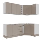 Cozinha Modulada 8 Peças Sem Tampo Com Rodapé 4 Aéreos E 4 Ba