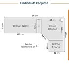 Cozinha Modulada 8 Peças Sem Tampo Com Rodapé 4 Aéreos E 4 Ba