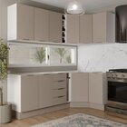 Cozinha Modulada 8 Peças Sem Tampo Com Rodapé 4 Aéreos E 4 Ba