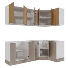 Cozinha Modulada 8 Peças Sem Tampo Com Rodapé 4 Aéreos E 4 Ba