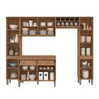 Cozinha Modulada 8 Portas 5 Peças Victória Carvalho/preto Fos