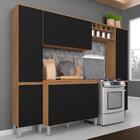 Cozinha Modulada 8 Portas 5 Peças Victória Carvalho/preto Fos