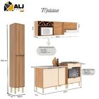 Cozinha Modulada 8 Portas Karina Nogal Off White- Alj Móveis