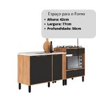 Cozinha Modulada 8 Portas Karina Nogal Preto- Alj Móveis