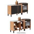 Cozinha Modulada 8 Portas Karina Nogal Preto- Alj Móveis