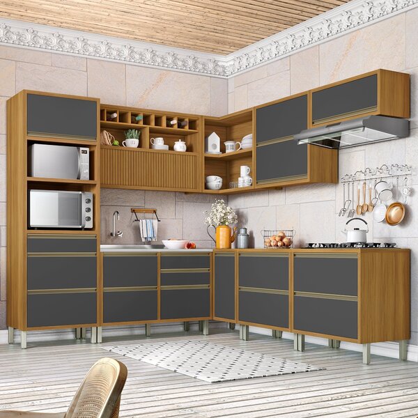 Cozinha Modulada 9 Peças Com 4 Aéreos 4 Balcões 1 Angulo Torr