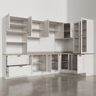 Cozinha Modulada 9 Peças Com Tampo 4 Aéreos 4 Balcões E Torre