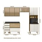 Cozinha Modulada 9 Portas 5 Gavetas Carvalho Off White Cetim