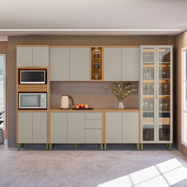 Cozinha Modulada Allure Linea Brasil 6 Peças Mdf Com Torre Qu