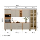 Cozinha Modulada Allure Linea Brasil 6 Peças Mdf Com Torre Qu