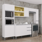 Cozinha Modulada Amanda Completa Branco Paneileiro + Armário