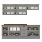 Cozinha Modulada Americana 8 Peças Balcão 120cm Com Tampo - M