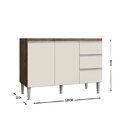 Cozinha Modulada Athena 6 Peças 2 Balcões 2 Armários Torre Qu